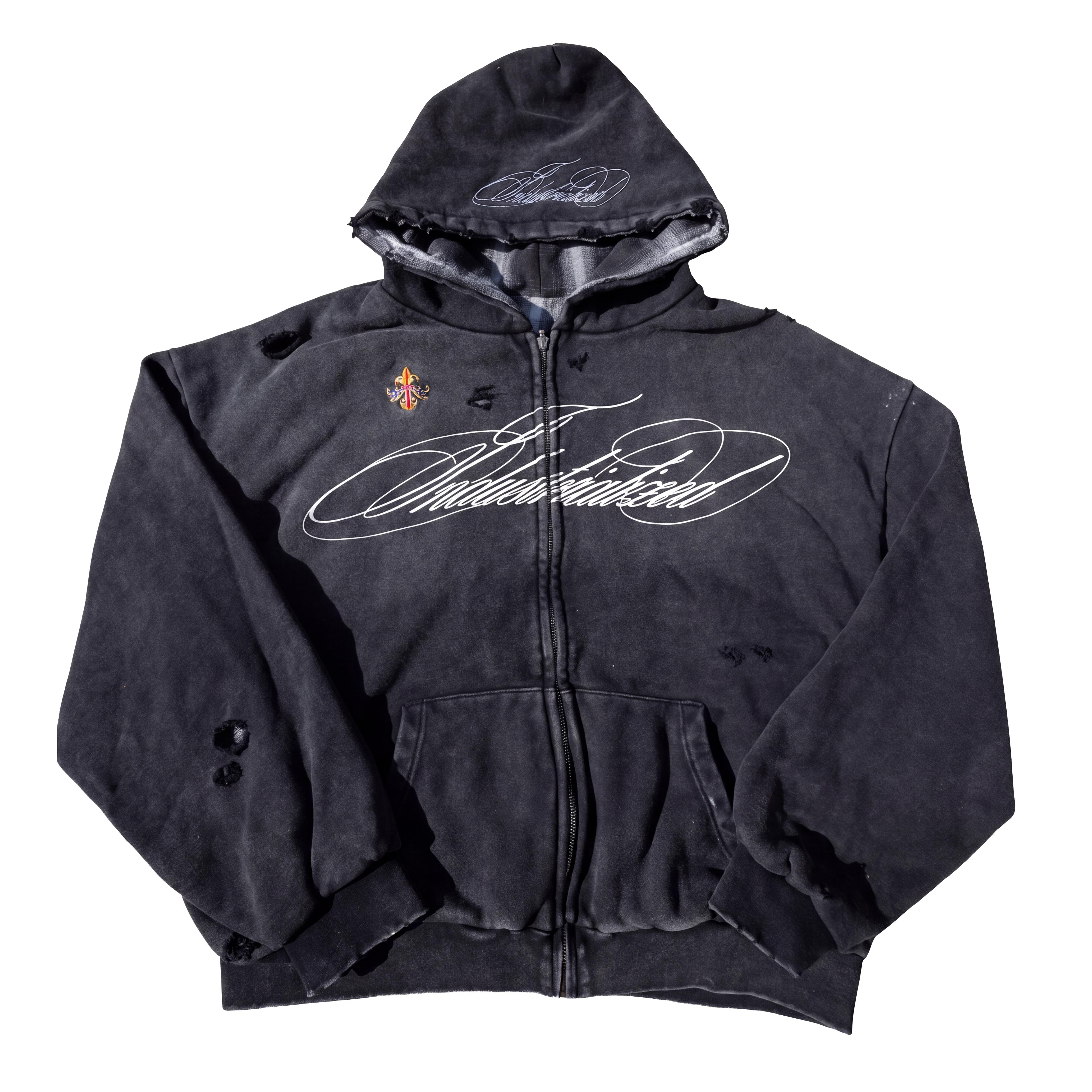 REVERSIBLE PLAID ZIP-UP - BLACK