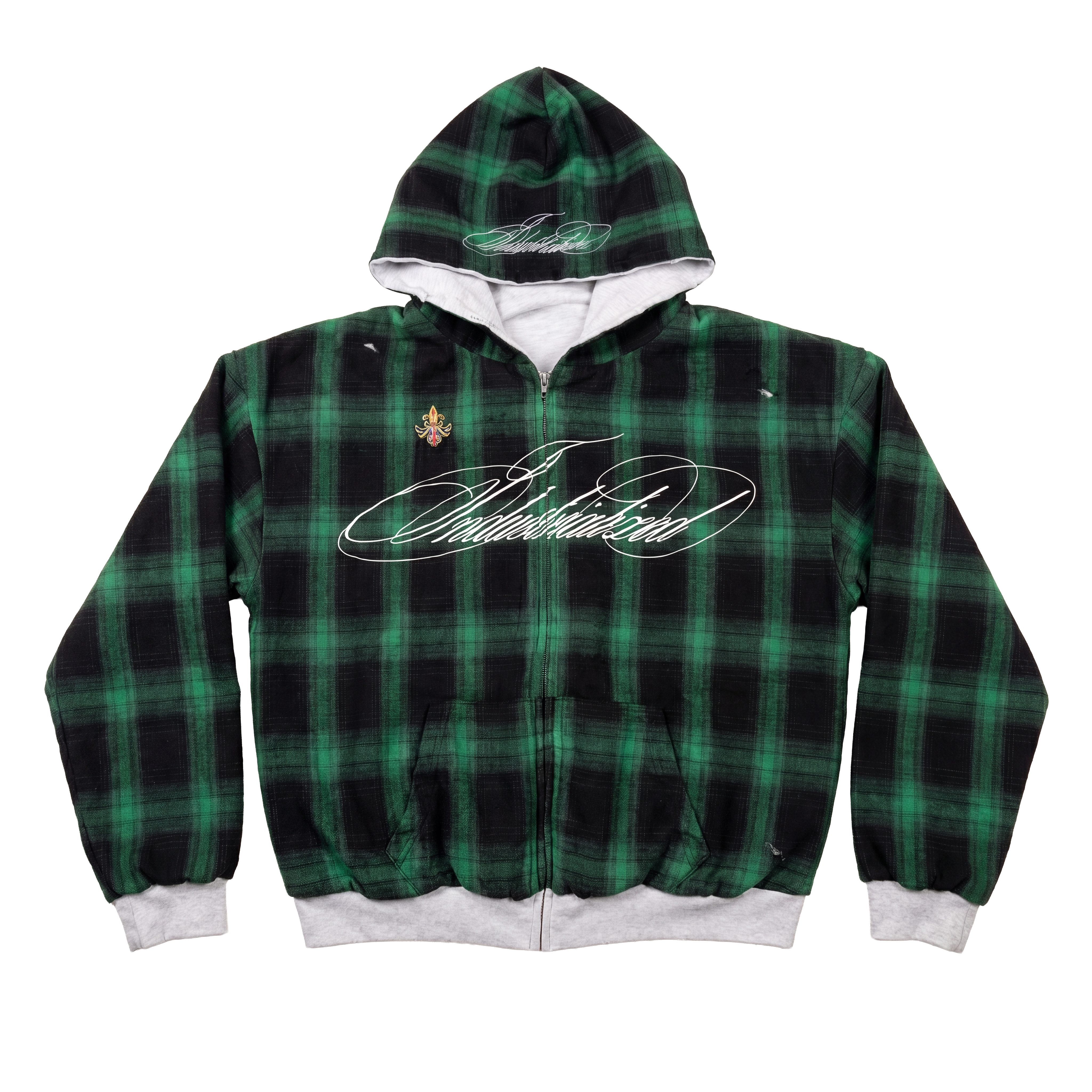 REVERSIBLE PLAID ZIP-UP - WHITE